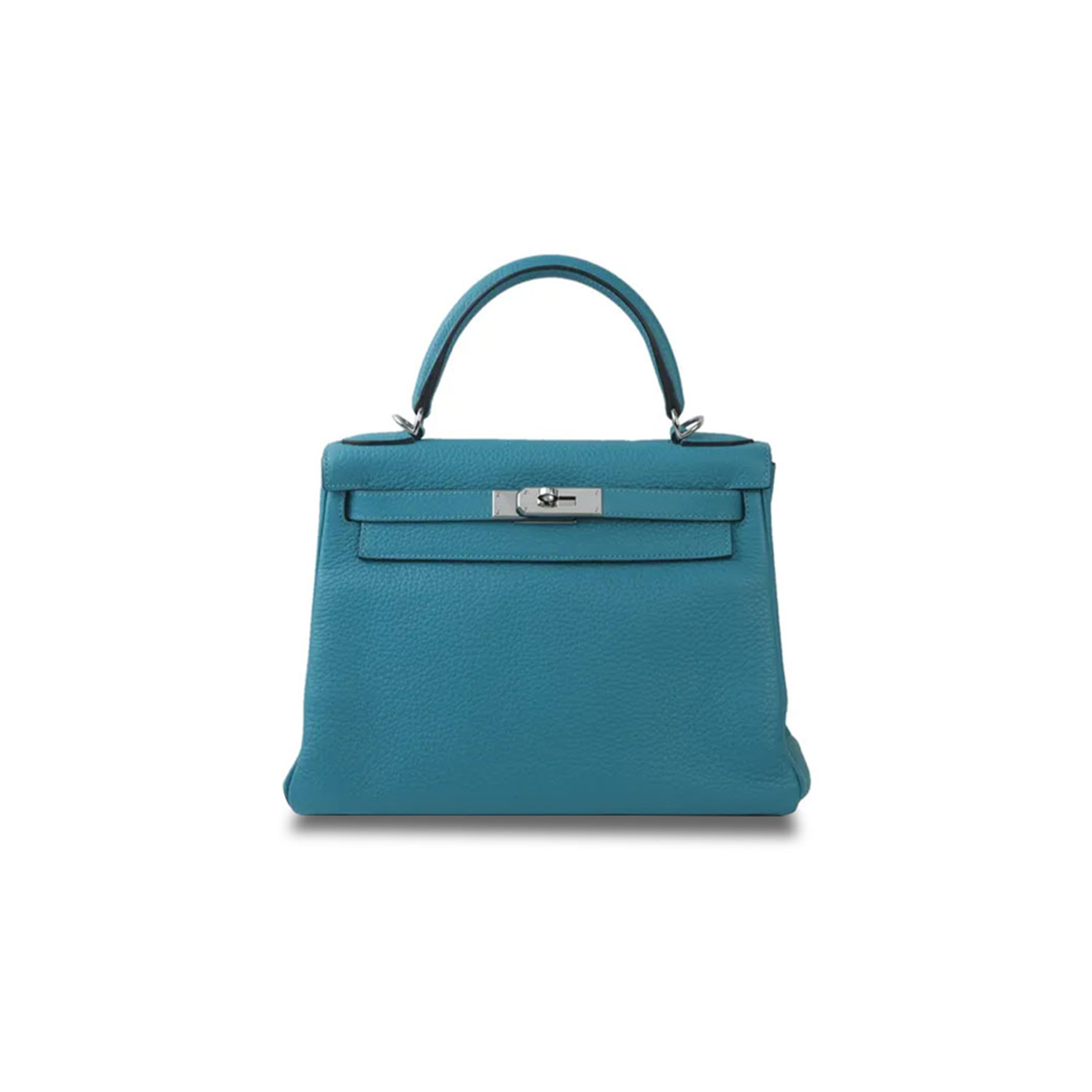 H**mes kelly 25 blue togo with palladium hardware (25*17*7cm)